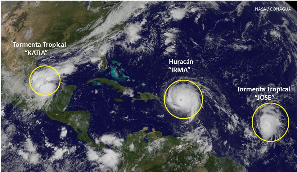 conagua_clima's tweet photo. Océano #Atlántico muy activo con tres ciclones tropicales https://t.co/lO1kheBh9M