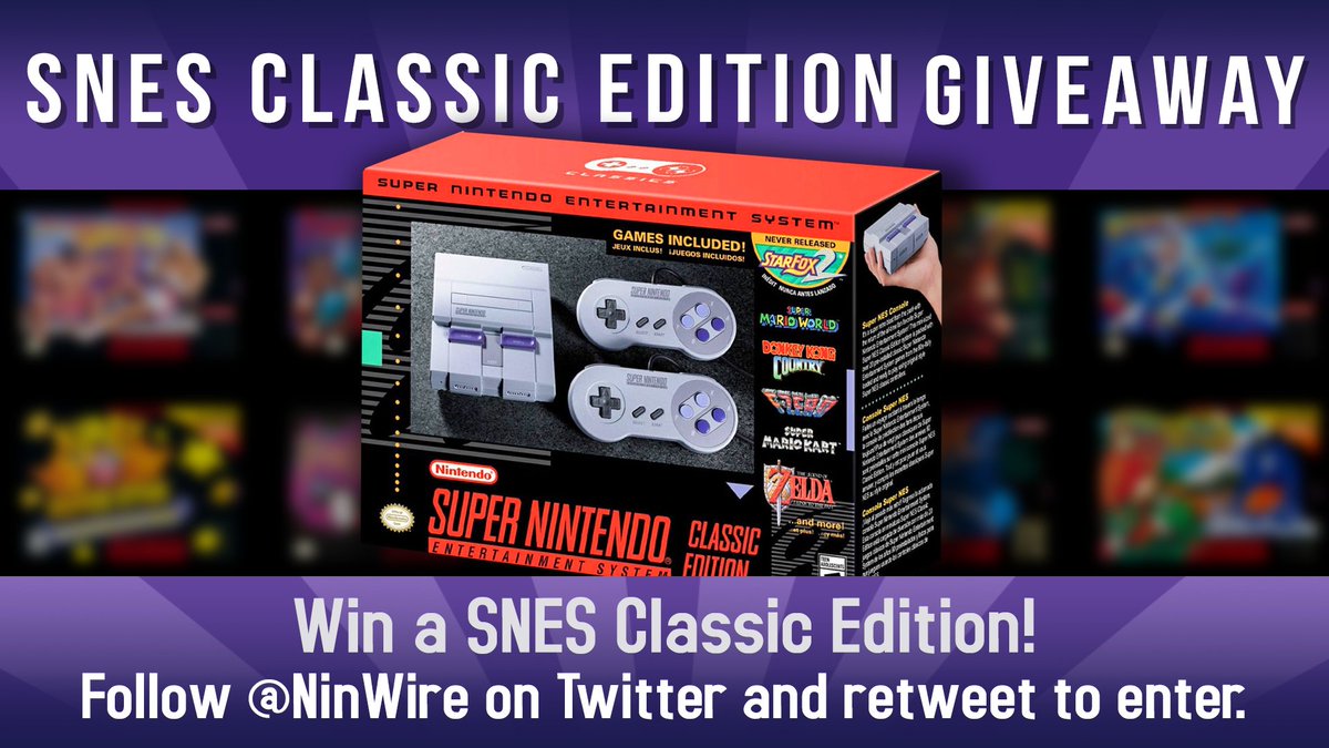 NinWire's tweet image. Win a Super Nintendo Classic Edition from Nintendo Wire! Follow &amp;amp; retweet to enter. Winner selected September 28th. Good luck!