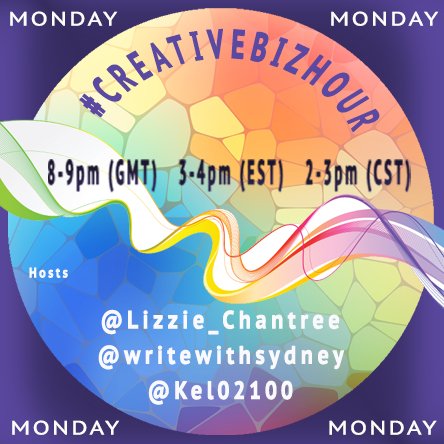 CreativeBizHr's tweet photo. #creativebizhour is at 8pm (GMT) every Monday! Hope to see you there. #creative #networking #art #design https://t.co/gAGjfbzNZg