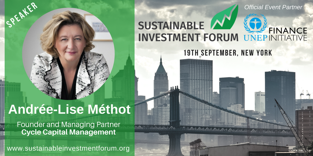 CycleCapitalVC's tweet photo. Our Founder and Managing Partner @MethotAl will be speaking at the #SInv17 by @UNEP @UNEP_FI! To join her https://t.co/cF4Q3VlpKN https://t.co/MVuTXajbOp