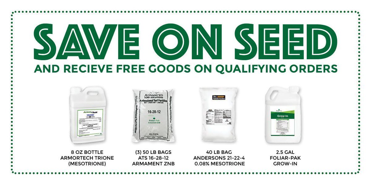 Save on seed with this promotion from Advanced Turf Solutions. Orders must be placed by September 15th. Details: conta.cc/2uVTQVb