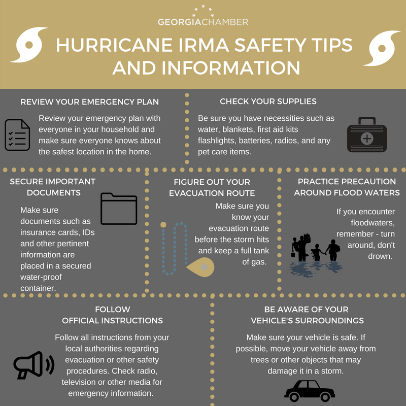 As a precautionary measure in case Hurricane Irma steers towards Georgia, we encourage everyone to take these steps to prepare.