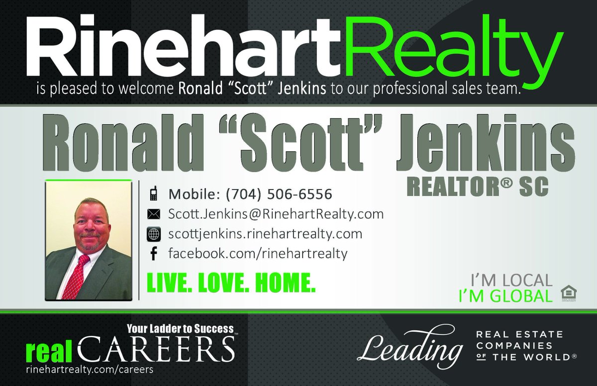 mathilderealtor's tweet image. Rinehart Realty is pleased to welcome Ronald "Scott" Jenkins to our professional sales team in Rock Hill!
