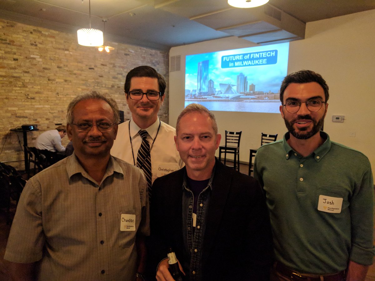 Todd_Cullen's tweet photo. Excited to hear about AI and @shiftsavings story in MKE tonight #NMtoptech #Fintech https://t.co/aqFX8uLHmd