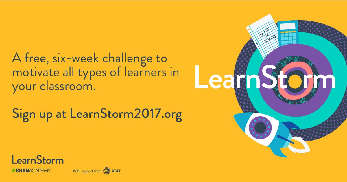 LearnStorm kicks off in less than a week! Teachers, sign up today so your students are ready to learn! khan.co/SignupSept6