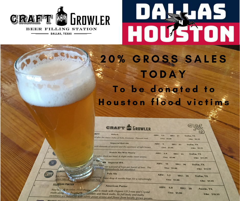 CraftandGrowler's tweet photo. Just a reminder #Dallas... #DTX4HTX #Trustedworld #Charity. Let’s show em’ how we roll! #Drink #Beer &amp; support a great cause! TODAY! 👍🏼🍻 https://t.co/UokiYcOToj