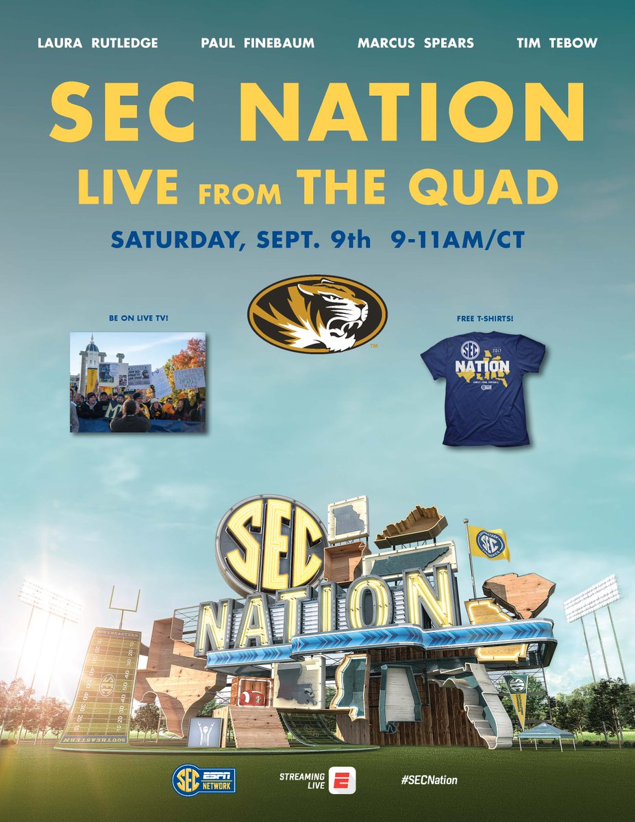 MizzouZBT's tweet photo. GET HYPED @SECNetwork #SECNation #Mizzou https://t.co/JyESZHcuvm
