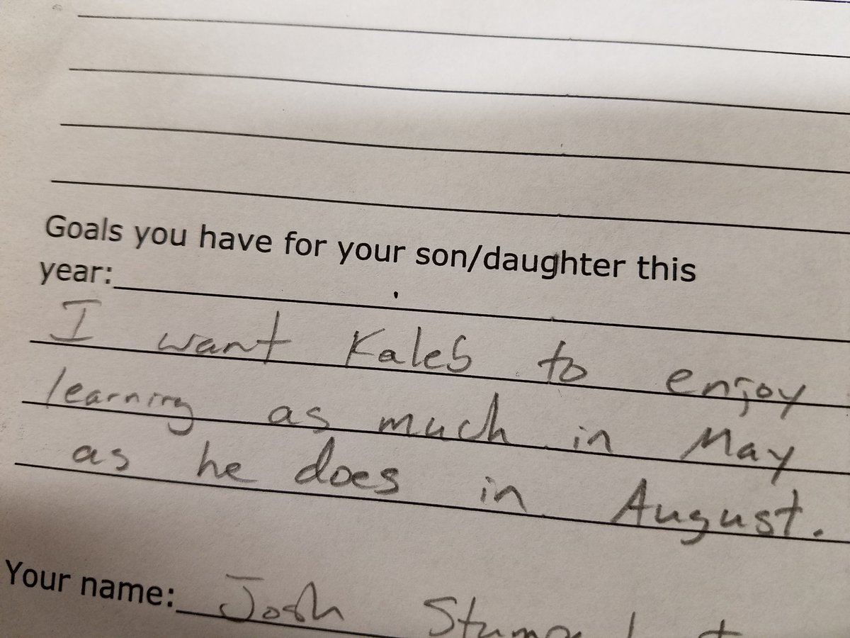 stumpteacher's tweet image. I have the same goal for my kids every school year. Simple. #edchat