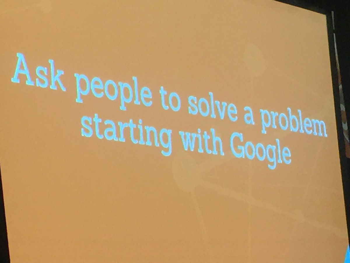 JillianHillard's tweet photo. @wilreynolds Want to solve your customers’ problems? Watch them solve it with Google. Research won’t reveal that! #cmworld #cmworld17 https://t.co/XidbwZbRyp