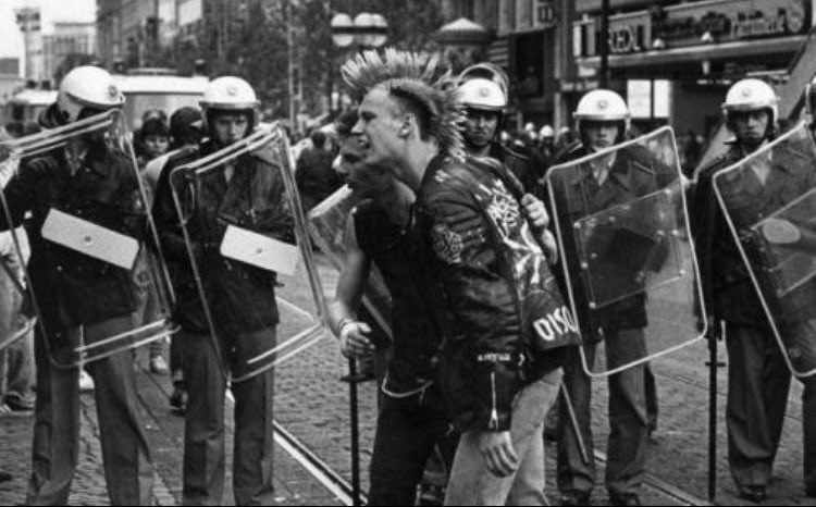 ashomam's tweet image. Punks vs. cops (the last one is my fav lolol)