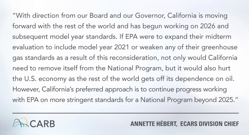 MaryNicholsCA's tweet photo. CARB to @EPA: hands off #cleancars if you want to keep CA in the national program https://t.co/ZK0VDdkkdd https://t.co/6c41Xcy0LN