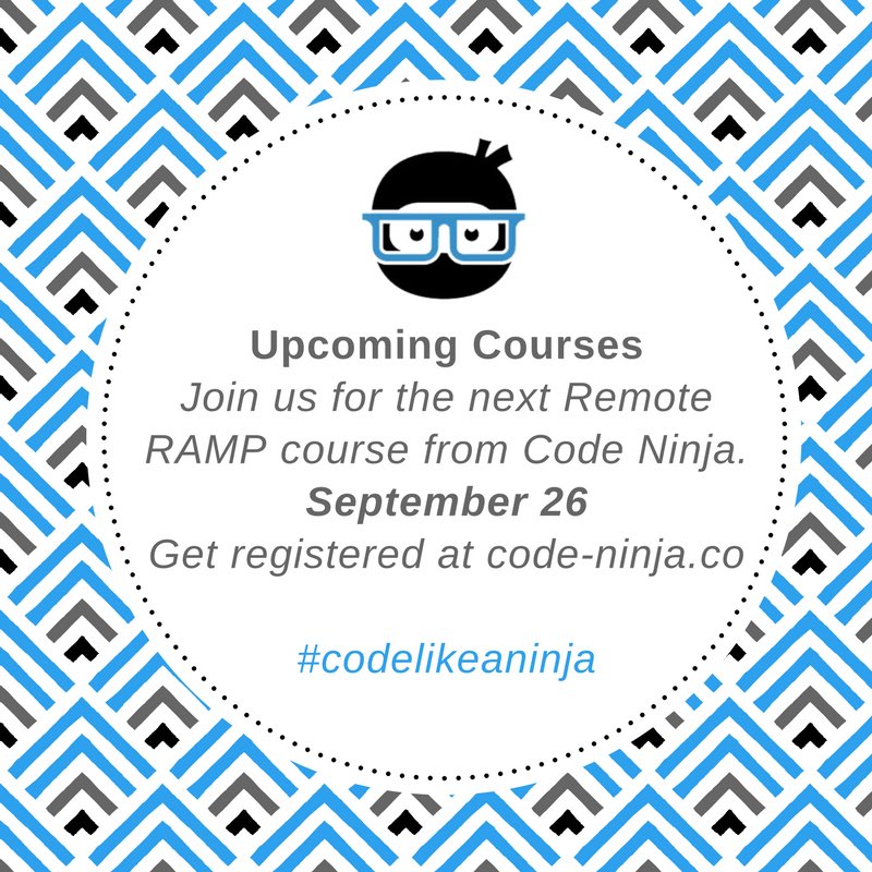 CodeVersityUS's tweet image. Time to register to #learntocode. Remote RAMP course starts 9/26. Reserve your spot, today! #codelikeaninja
