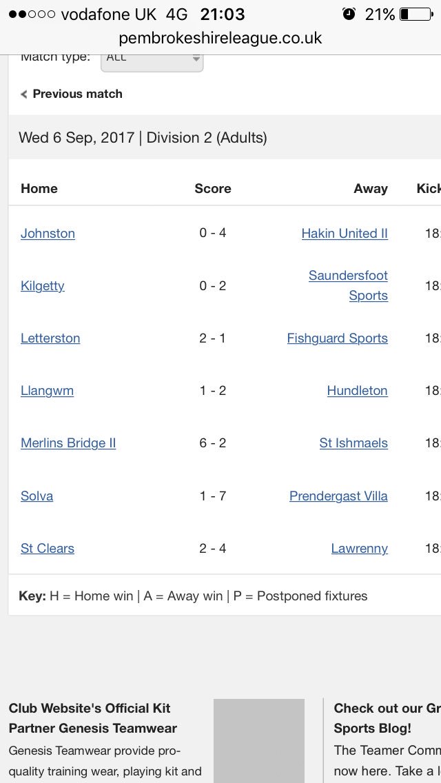 GordonThomas63's tweet photo. Tonight's Division 2 results https://t.co/kO9jgocwEV