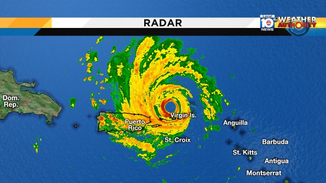 HURRICANE IRMA - On radar, Irma continues to slam the #VirginIslands and #PuertoRico with flooding downpours. https://t.co/CyunEdBRkC