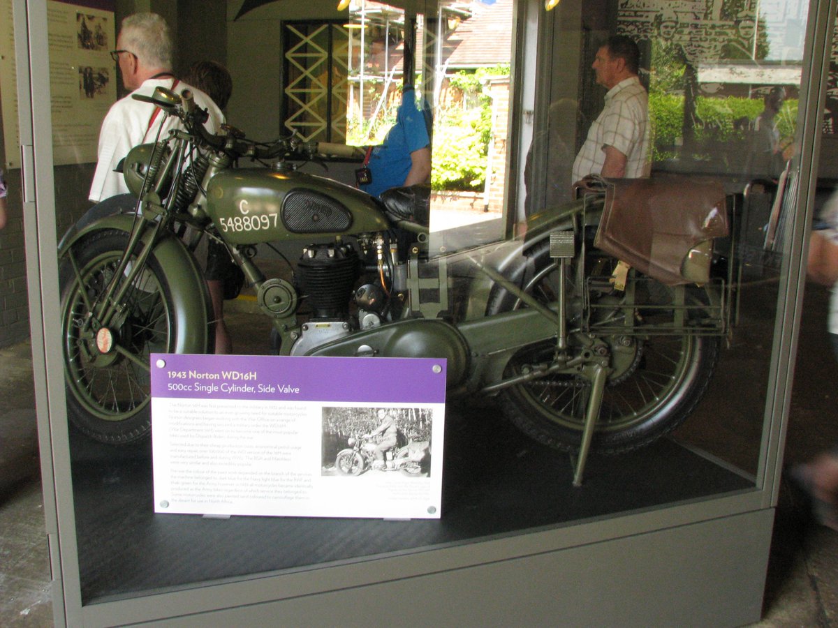 Warbike's tweet photo. Please don't lock them up. They have done nothing wrong. @bletchleypark #warbike #despatchriders https://t.co/LbAQHb7t0X