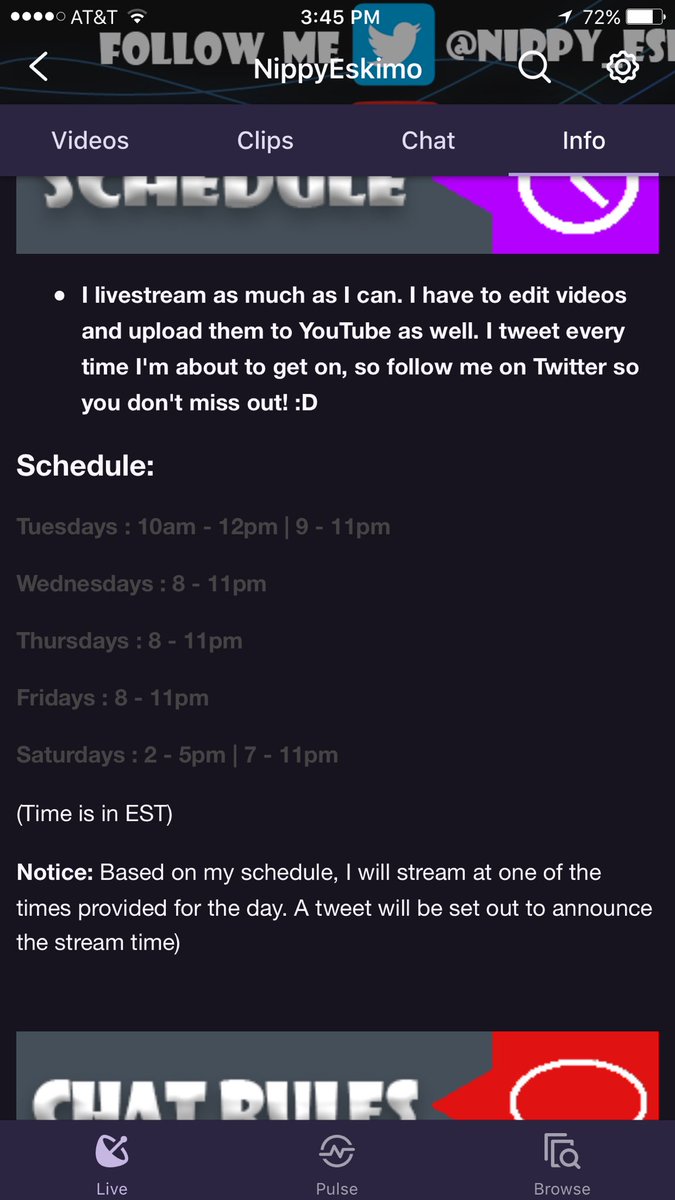 Nippy_Eskimo's tweet photo. Here's my new schedule! https://t.co/sMXw6ZMrQn