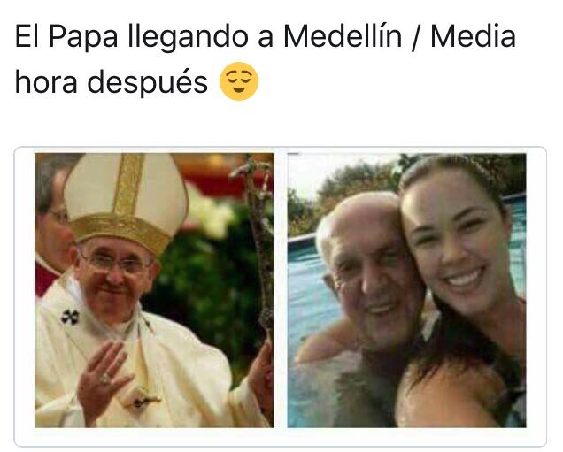 JoeQuimbyCo's tweet photo. .@Pontifex_es bienvenido a Colombia! ¡Veo que ya está disfrutando de nuestra cultura! #PapaEnColombia https://t.co/j3sksNmGFD
