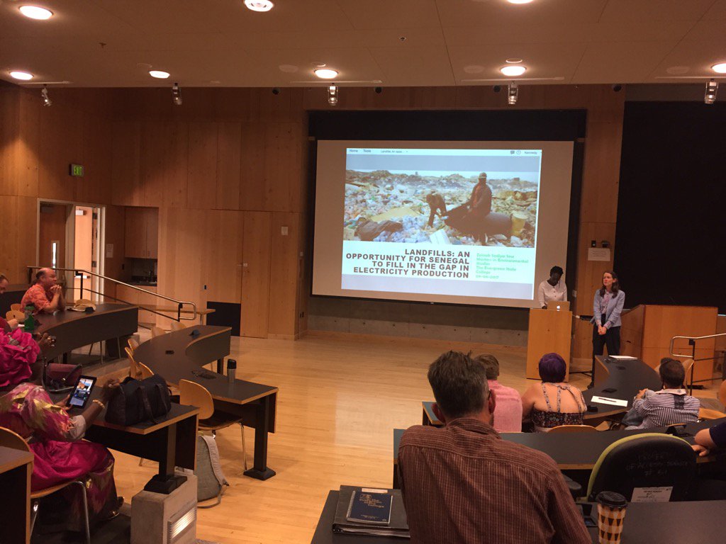 AveAzar's tweet photo. MES Student Zeinab Sow's Thesis Presentation happening now at Evergreen #MESprogram #landfills  #environment https://t.co/Z8ceTA0mp9