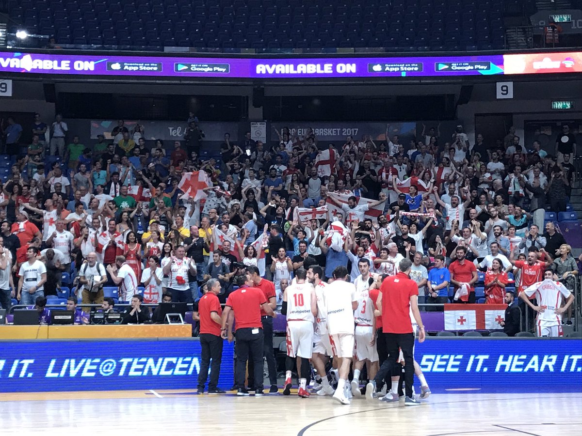Fan support is best motivator to surpass yourself as player. Great fans #EuroBasket2017 in Tel Aviv with Georgians and Lithuanians.