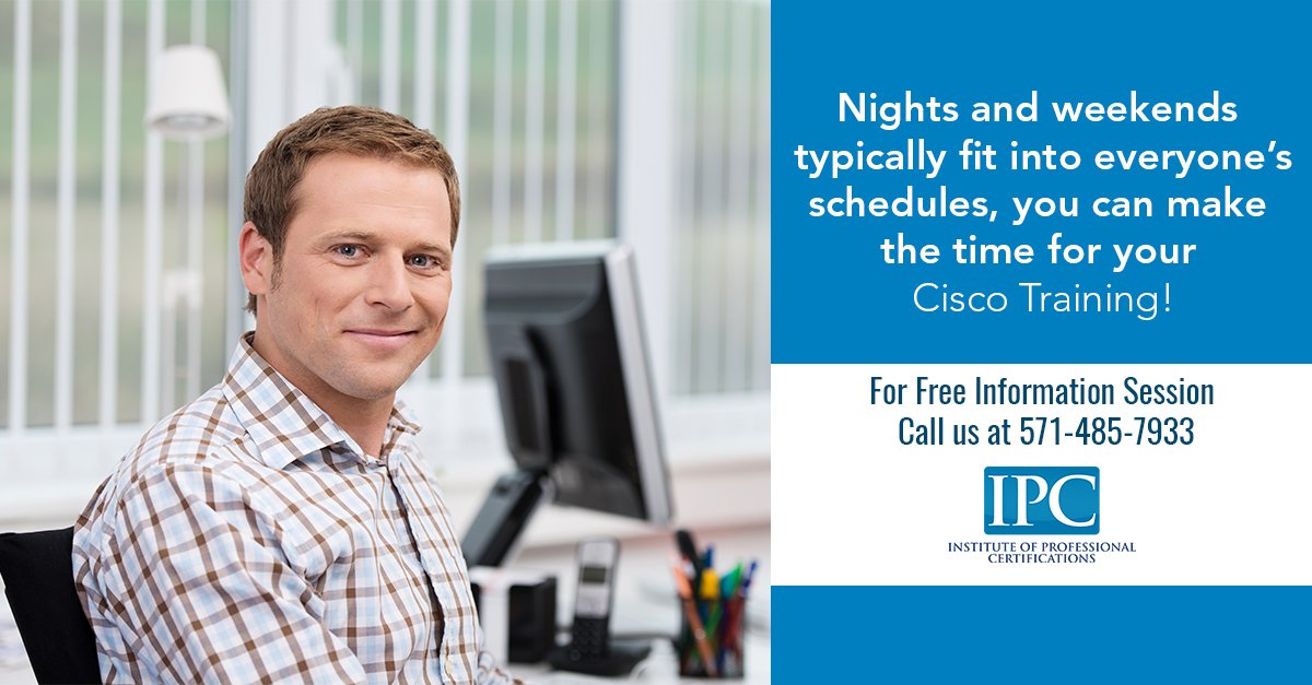 IPC_Training's tweet image. Nights and weekends typically fit into everyone’s schedules, you can make the time for your Cisco training!  ipc.school