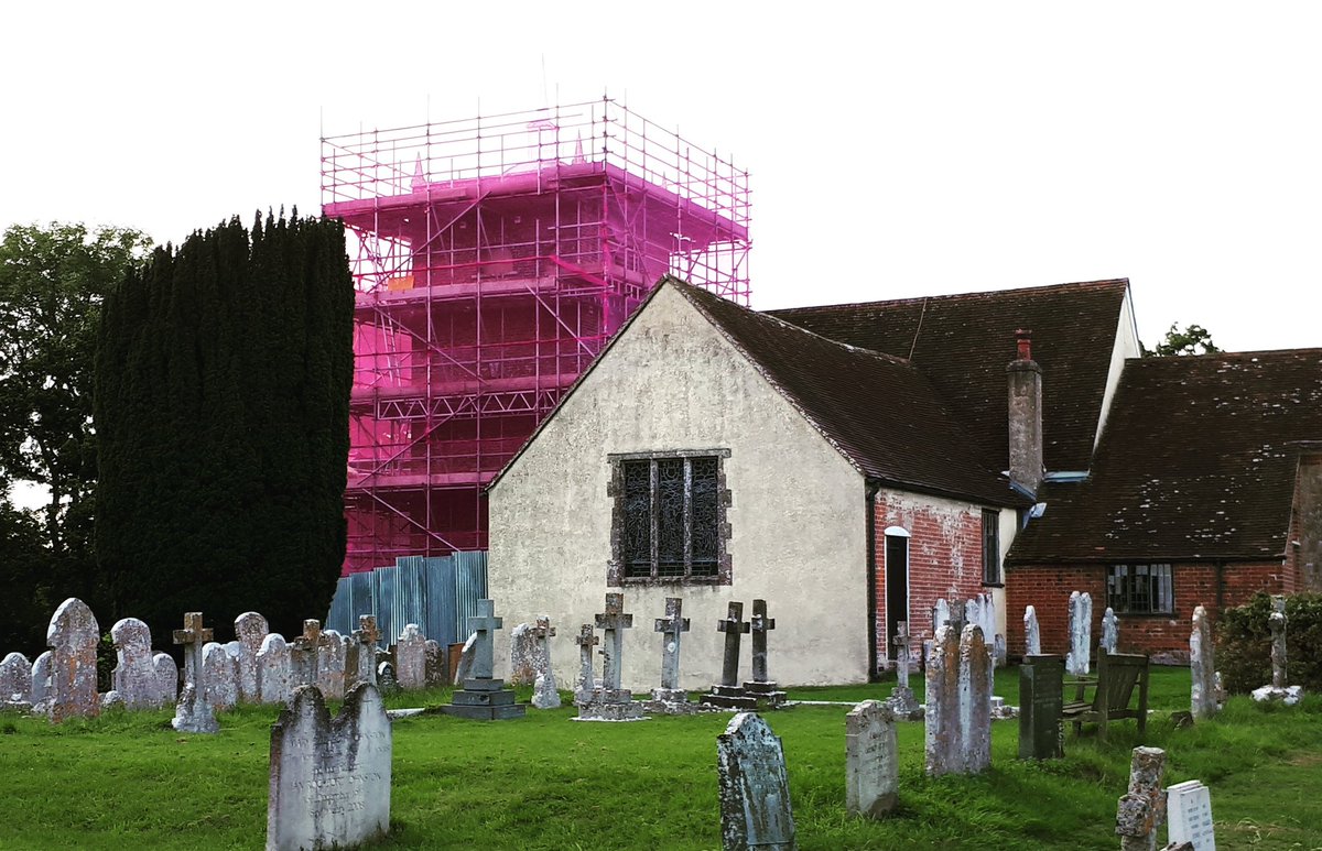 pauline_megson's tweet photo. This scaffold netting's been tickling me for weeks #whynotindeed #buildingconservation https://t.co/3ElQOTlpTB