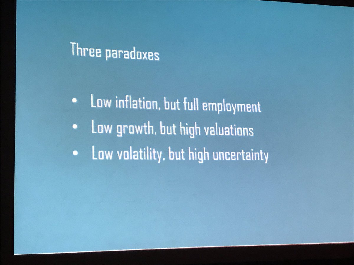 MstarMarkets's tweet photo. 3 paradoxes today, says @Vanguard_Group Joe Davis. Policy makers must drop GDP growth as key metric #MStarETFUS https://t.co/0lc1FyJldw