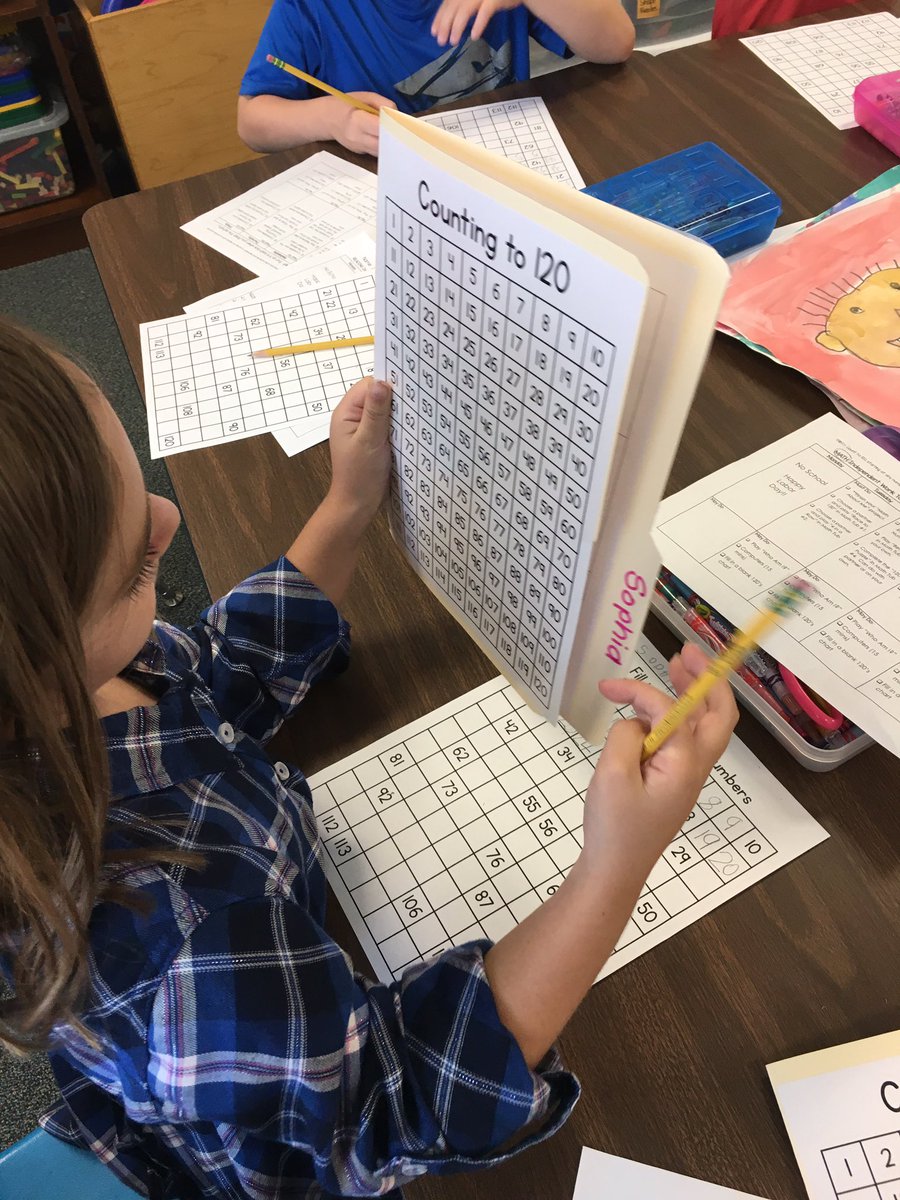 Mathematicians hard at work! 🚧 During Math Centers we are reading, writing and counting with numbers 1-120 this week &amp; next. #baucomes