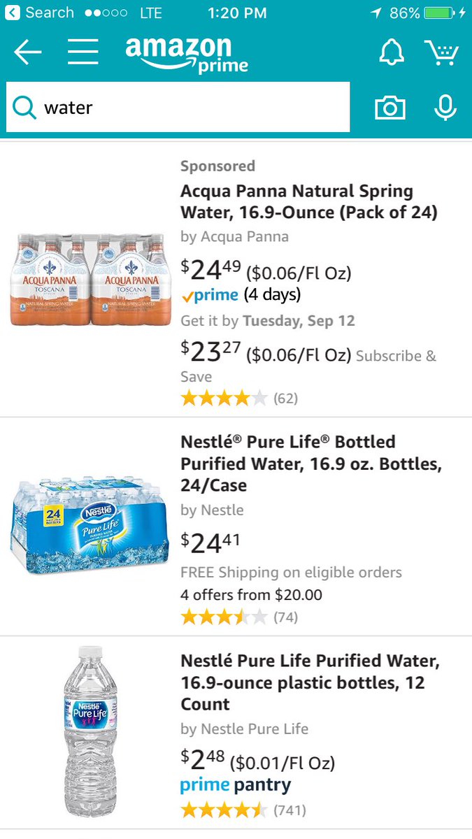 naomisview's tweet photo. No class, not nice Amazon! #PriceGouging #itstheinternet #HurricaineIrma #hurricaneirma2017 https://t.co/y1OJlXBRXp