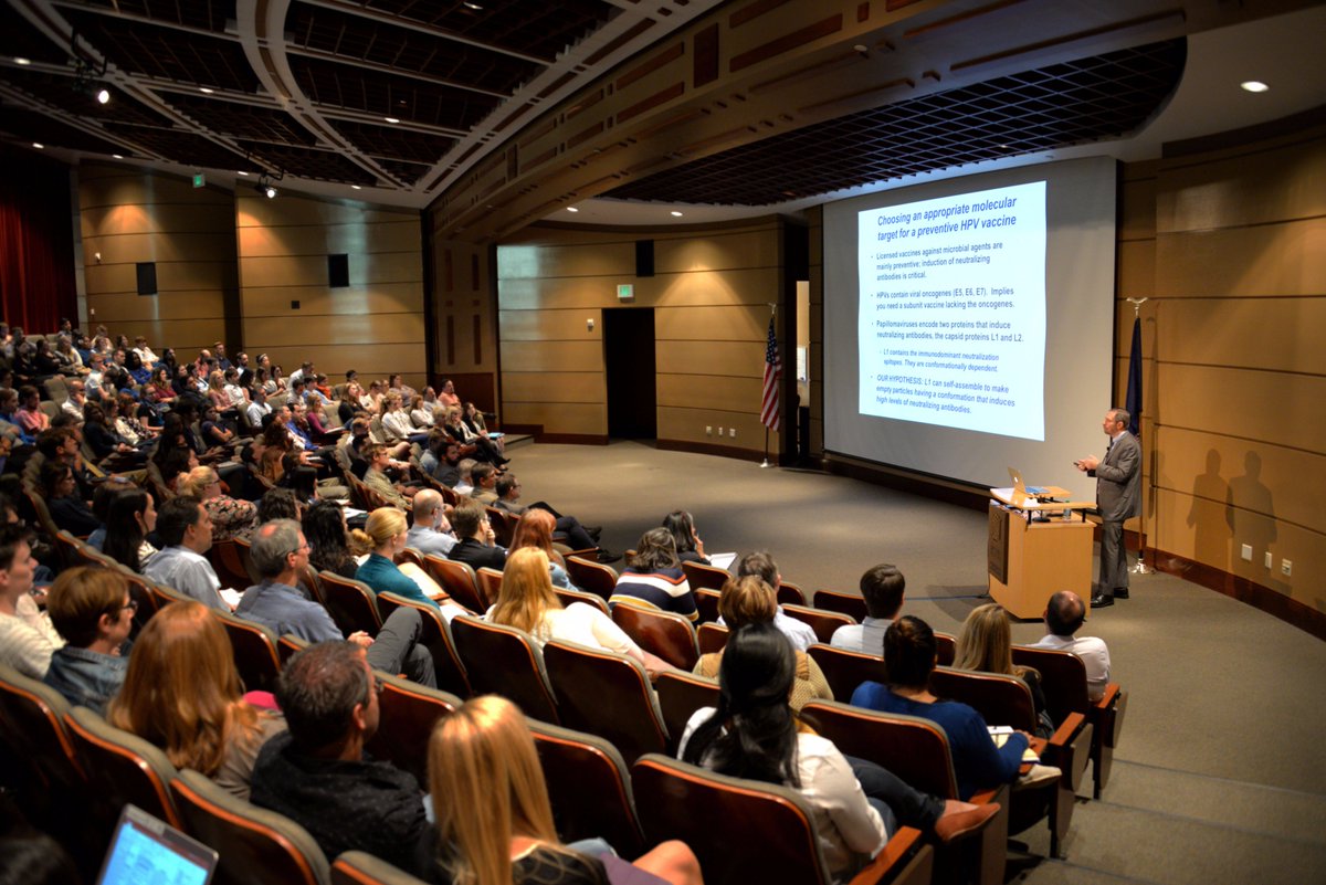 Congratulations @NCIDrDoug and John Schiller, recognized for their HPV vaccine work by #LaskerAwards17. 📷 Dr. Lowy's seminar at HCI in 2016.