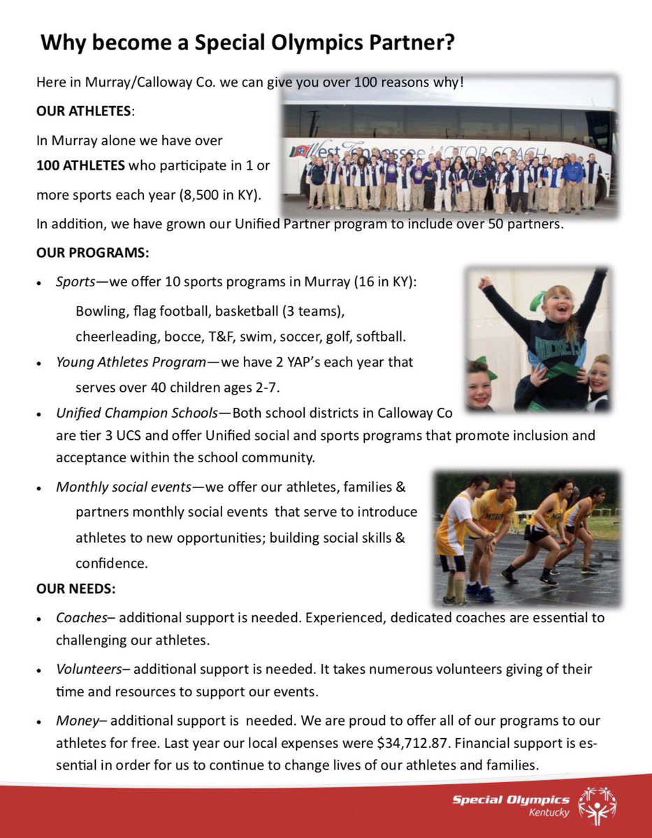 CampusPlungeMSU's tweet photo. Why we Plunge! To raise badly needed funds for non-profit Special Olympics! Here in Murray your support directly impacts the following- https://t.co/uuGC1TZ85r