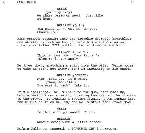 InfoBellarke's tweet photo. NEWS | Bellamy in #the100 1x02 script (https://t.co/4FYIAHoe2E) https://t.co/V4S3YYtEDW