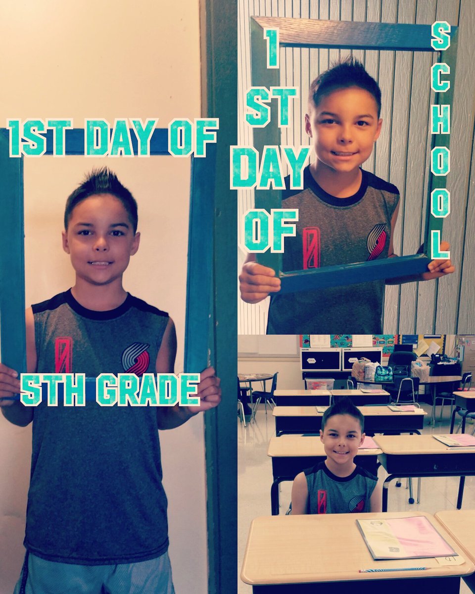 SD_Queen's tweet photo. First day of 5th Gade
Had to represent @trailblazers and @Dame_Lillard https://t.co/5lCjt2kXM1
