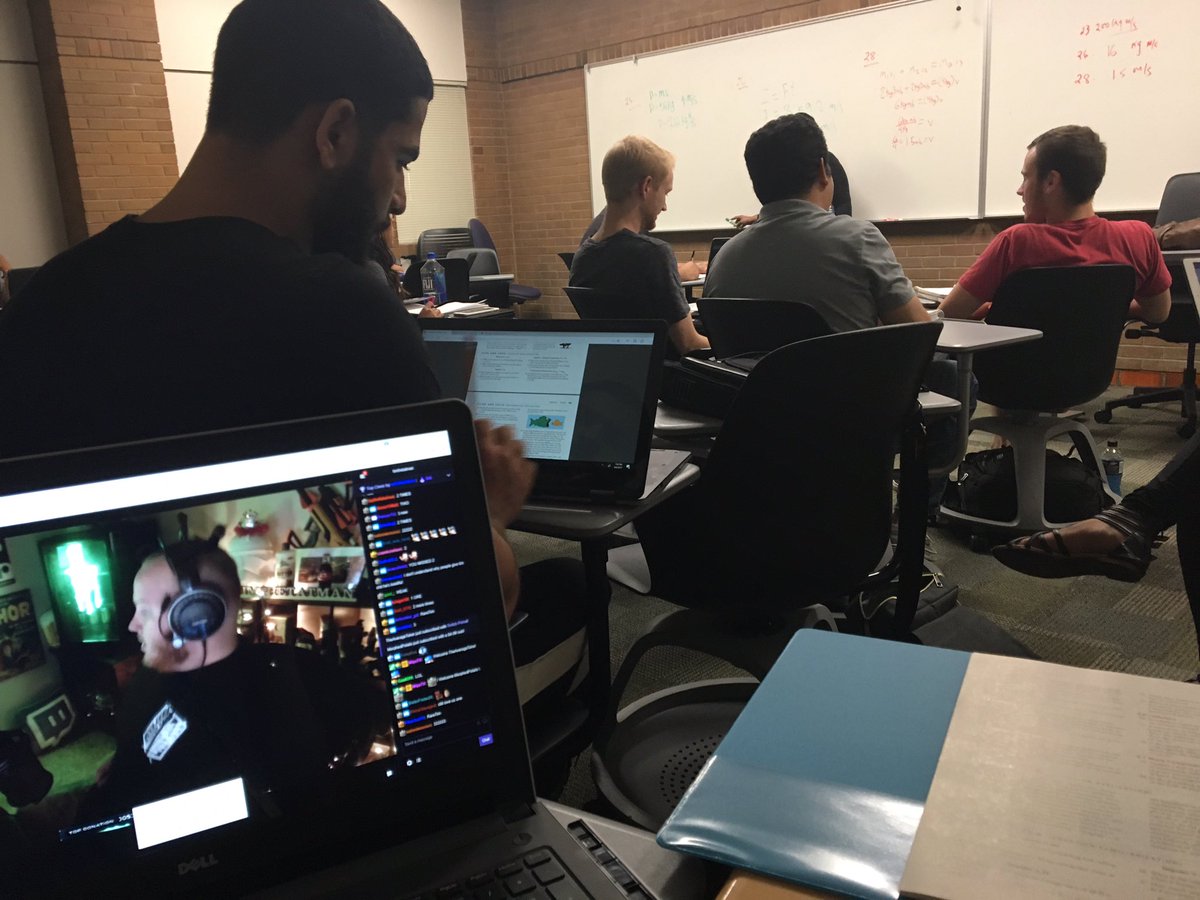 herms20's tweet photo. When it's time for physics, but #TatManArmy is life. @timthetatman https://t.co/GJnCbMT2Rj