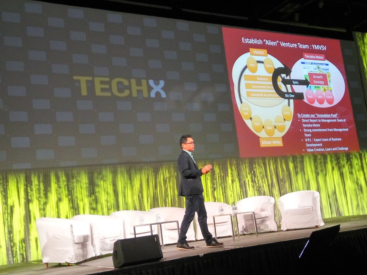 techx_asia's tweet photo. Hiro Saijou sharing Yamaha Motors innovation management framework. #techxasia https://t.co/MzuIV6xGNP