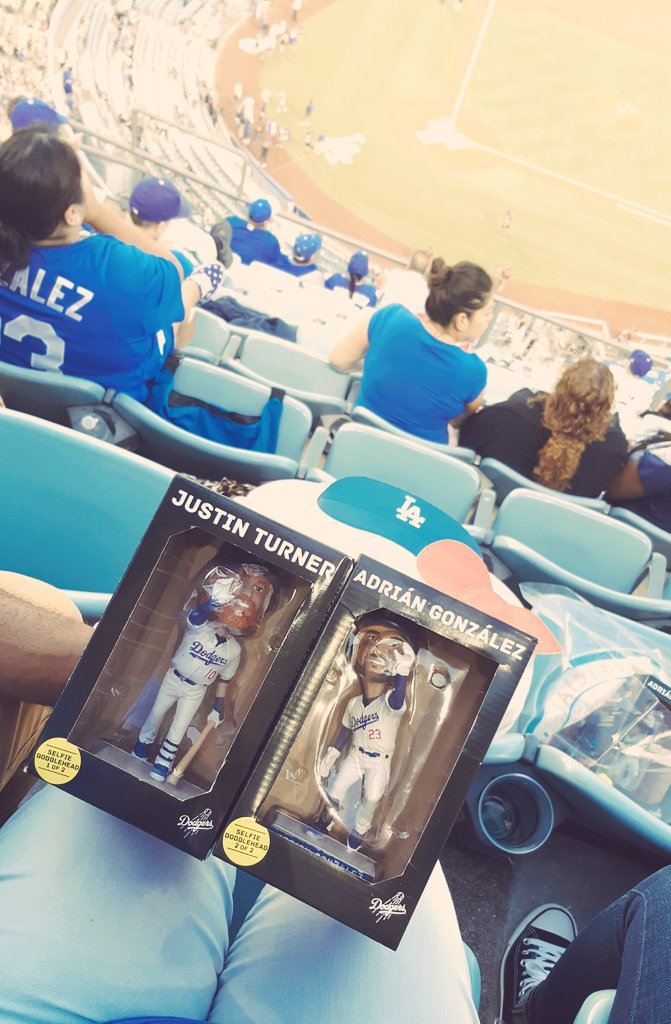 SenoritaJess's tweet photo. #BLUEautiful @Dodgers #ChavezRavine #LetsGoDodgers @Adrian_ElTitan bobble head night #MariachiLoco https://t.co/D9vLvMbemh