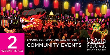 OzAsiaFestival's tweet photo. Only 2 weeks til #ozAsia! We can't wait for community events #MoonLantern Festival &amp; Confucius Institute Family Day! https://t.co/0eIFlRVvT8 https://t.co/YeceN1Chmz