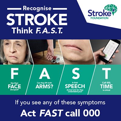 strokefdn's tweet photo. Think FAST and act FAST this National Stroke Week #fightstroke https://t.co/TQLThOBOel