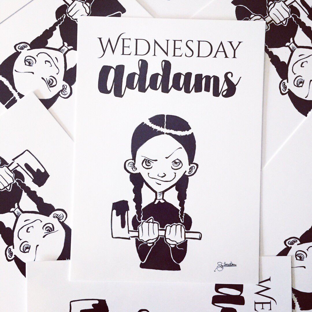 kaliestanton's tweet photo. Coming to Rose City Comicon this weekend?? Swing by J-06 and check out these mini prints for sale!
#rccc #rosecitycomiccon #addamsfamily https://t.co/6IiNsYbHBf