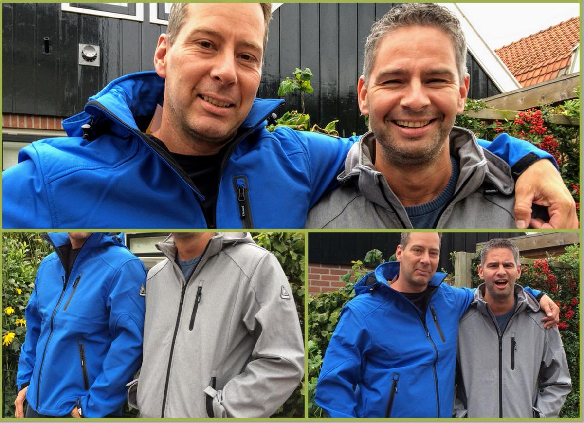 Laat je niet nat regenen. Mooie Softshell jacks in 4 kleuren tot maat 4xl voor slechts 49.00 bij Geert <a href="/Oostmode/">Modecentrum G. Oost</a>