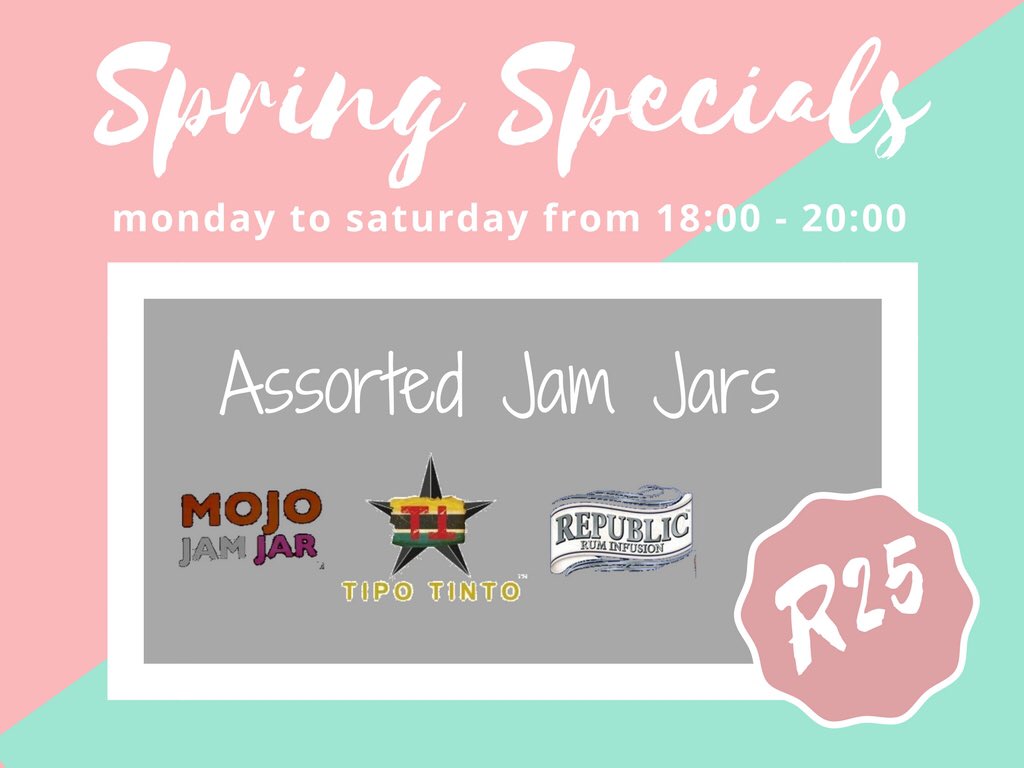 See you tonight from 18:00 to 20:00 as we prepare for the weekend with our latest Jam Jar special 🍹