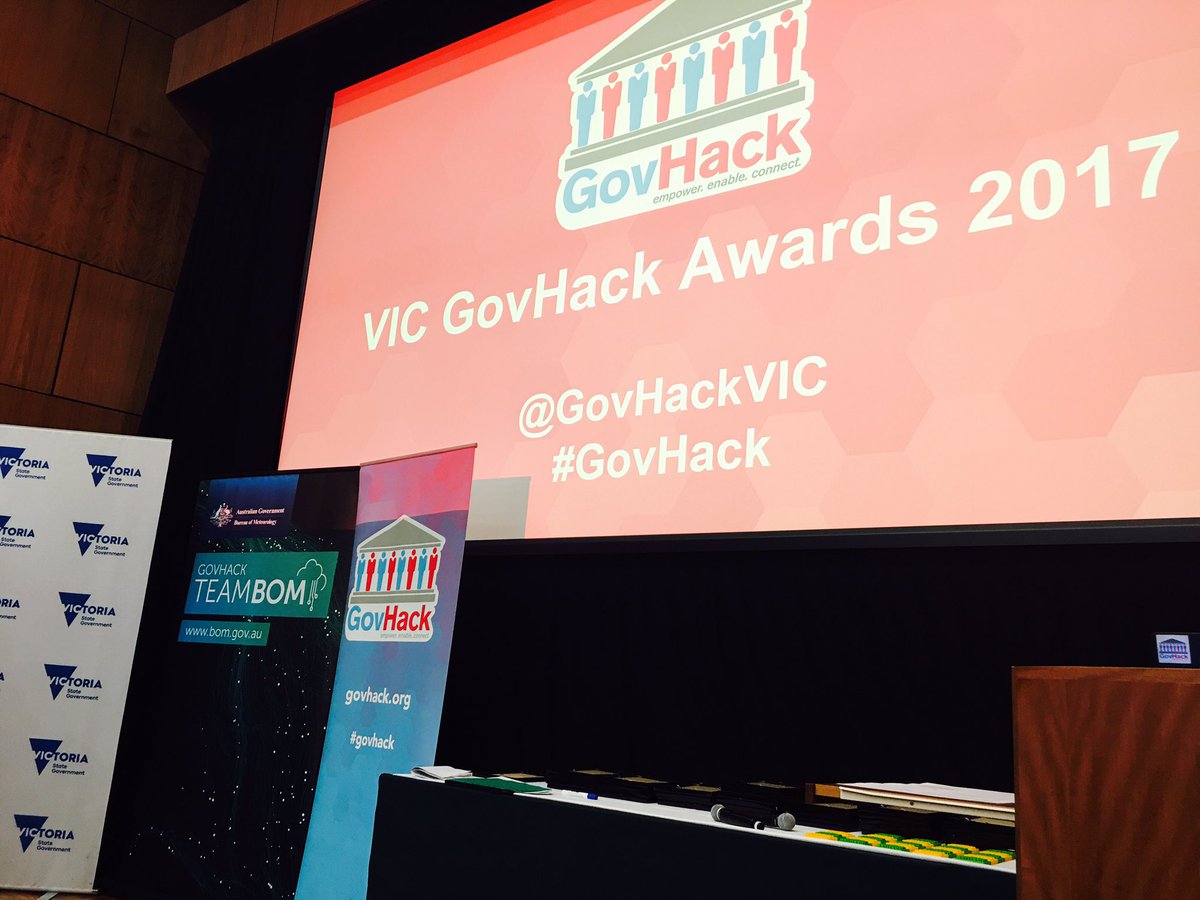 GovHackWyndham's tweet photo. Here we go! @GovHackVIC @GovHackAU #GovHack #awards https://t.co/ewOVVWjhvc