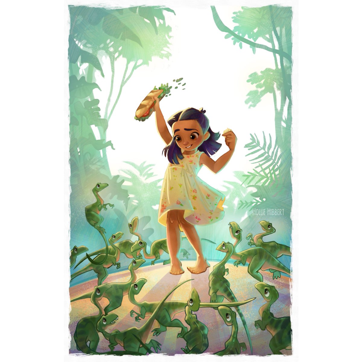 HollieHibbert's tweet photo. New print for SLC Comic Con! The book and movie have different scenarios for her. Up to you to decide. #lostworld #jurassicpark #compys https://t.co/H02HH0To9j