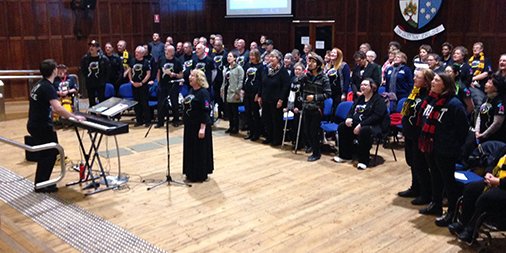 singforgood's tweet photo. All money raised from the Sing for Good challenge goes into the inspirational With One Voice choirs & wellbeing program. #singforgood https://t.co/L0ejOhznpe