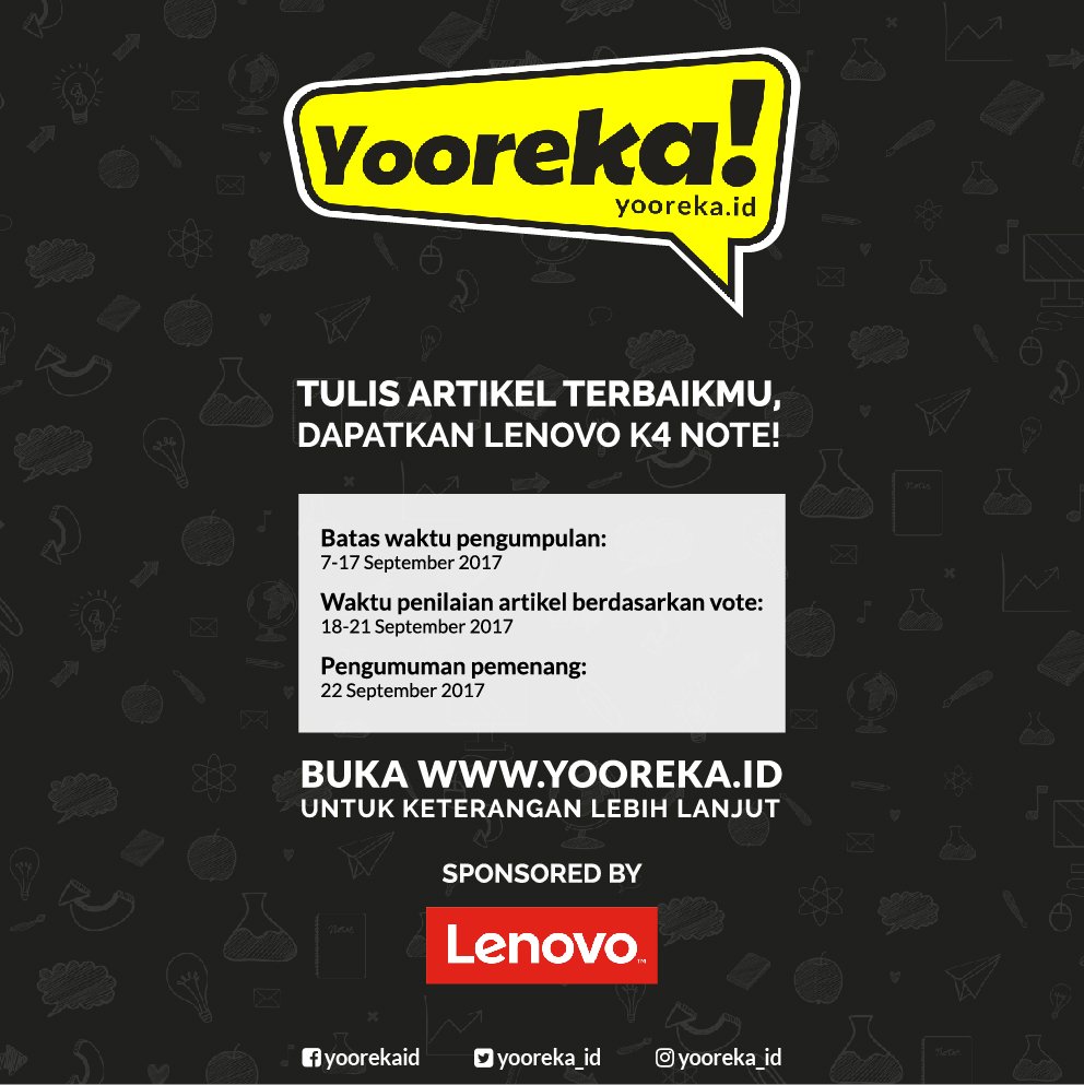 Tulis artikel terbaikmu dan dapatkan Lenovo K4 Note! Keterangan lebih lanjut, buka yooreka.id.