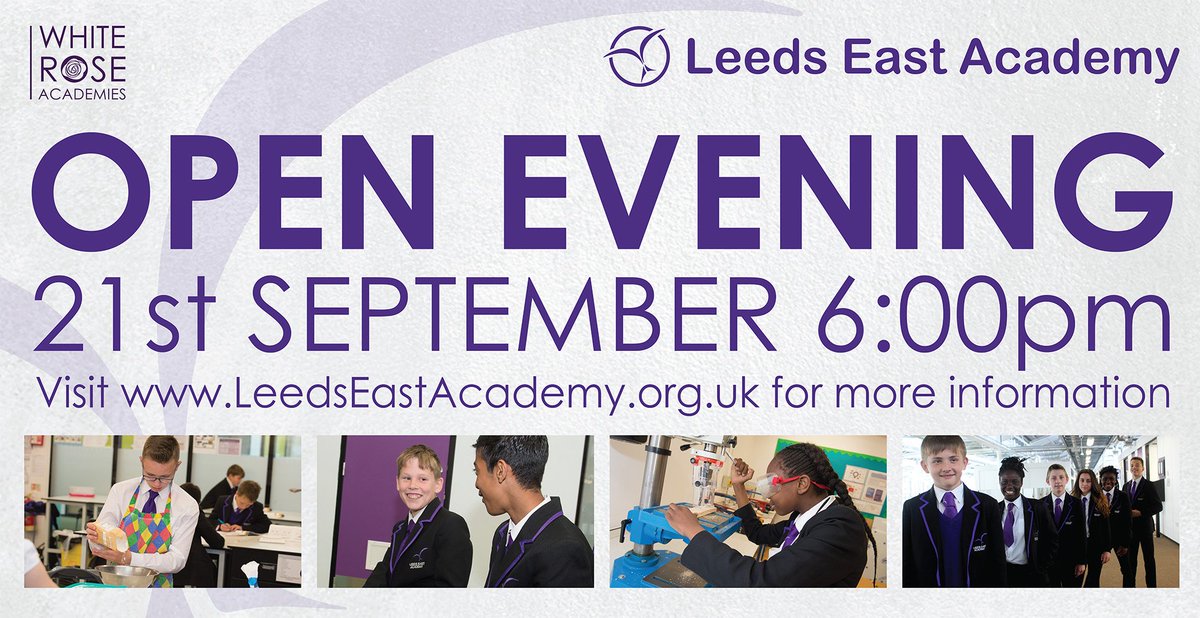 LeedsEastWay's tweet image. OPEN EVENING - 21st September from 6pm - Discover why we're the first choice for so many young people. #SmallClassSizes #BestEverGCSEResults