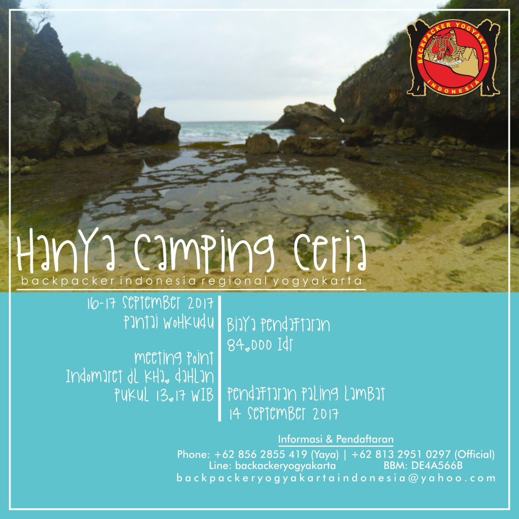 Hanya Camping Ceria Backpacker Indonesia Regional Yogyakarta backpackeryogyakarta.wordpress.com/2017/09/07/han…