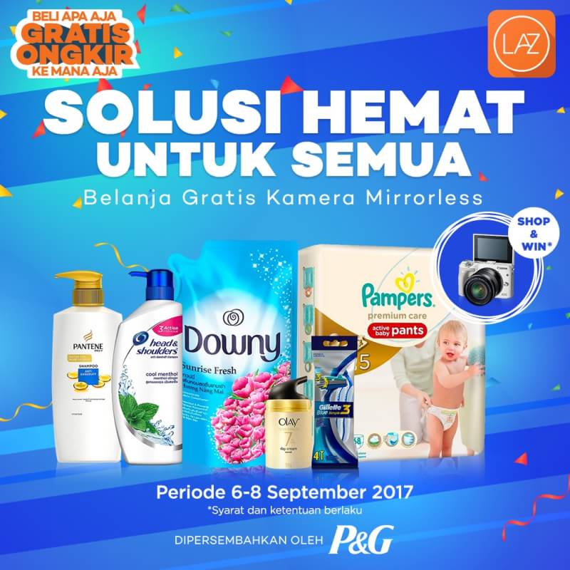 Menangkan kamera mirrorless &amp; voucher belanja utk pembelian produk P&amp;G di <a href="/LazadaID/">Lazada</a> selama 6-8 Sep! lazada.co.id/lzdcampaign-pg…