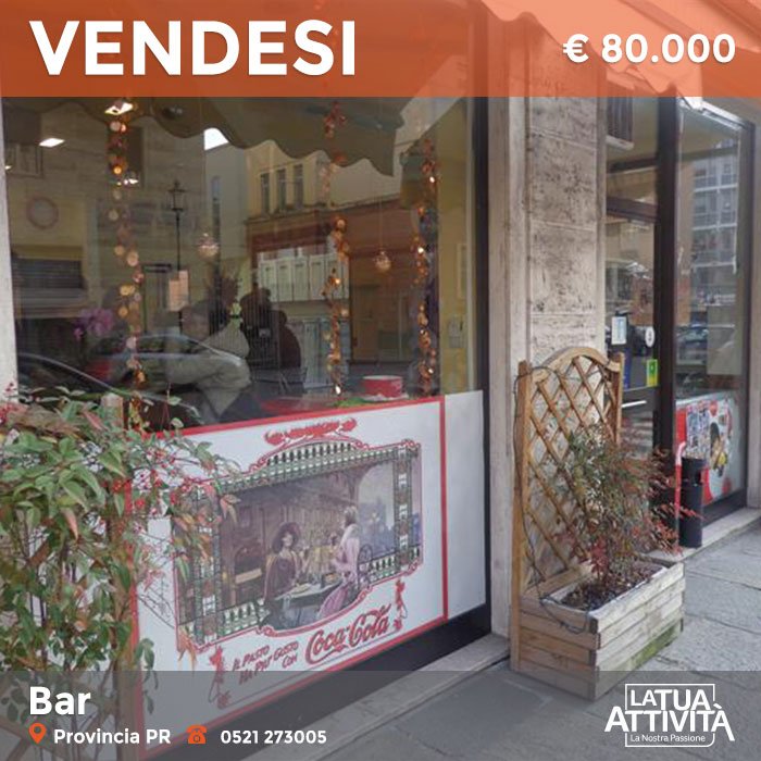LaTuaAttivita's tweet photo. #bar #caffetteria #tavolafredda, 2 addetti in #centrostorico a #parma in #vendita perfettamente #attrezzata, #ottimiincassi! #VPR55 #caffè https://t.co/OnLOAuxmR5