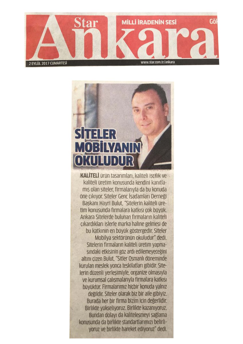 sitelergiad's tweet photo. Siteler-Giad Başkanı Hayri Bulut: "Mobilya sektörünün okulu Siteler." https://t.co/1RX6RAM75z