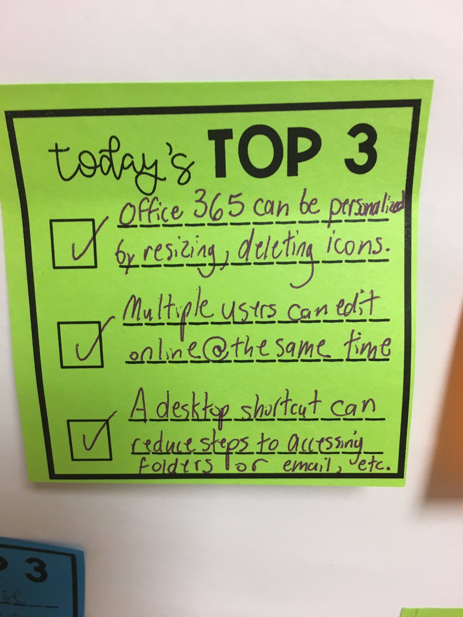 Mrs. Brown found these awesome sticky notes to use during our One Drive PL!
